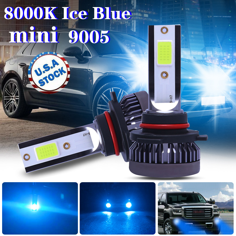 2X 9005 HB3 H10 LED Headlight Fog Driving Light HiLow Lamps 8000K Ice