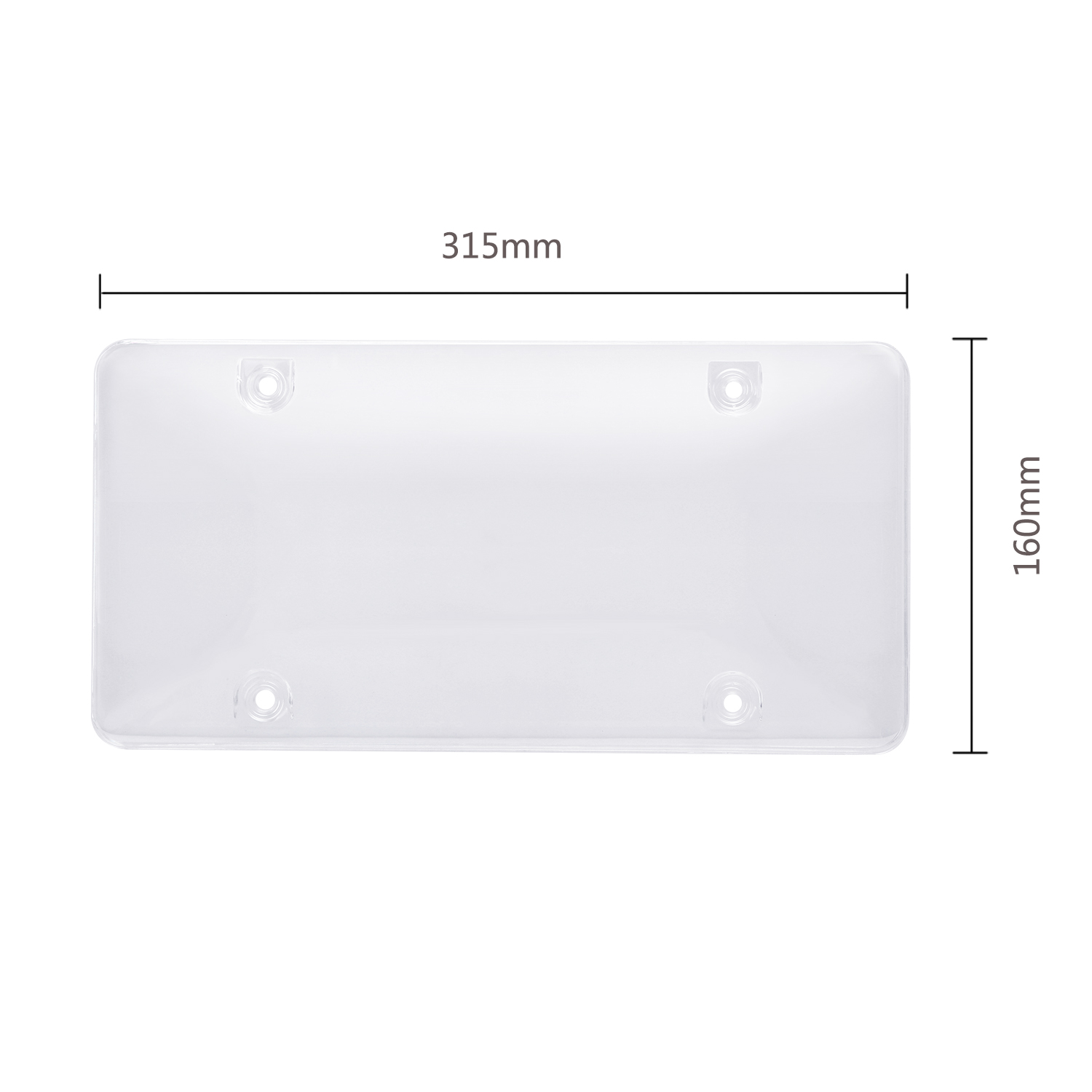 2x Clear Flat License Plate Cover Shield Tinted Plastic Tag Protector