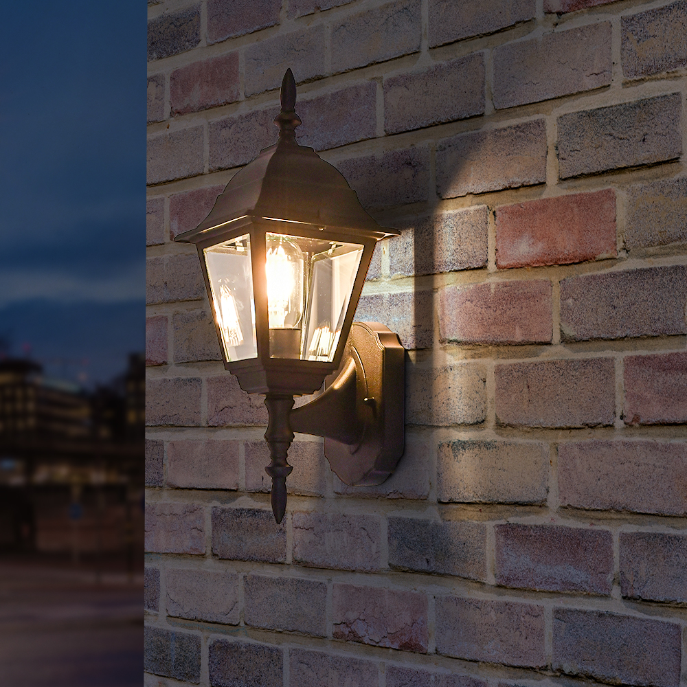 Antique Retro Wall Light Vintage Exterior Outdoor Brass Lantern Lamp