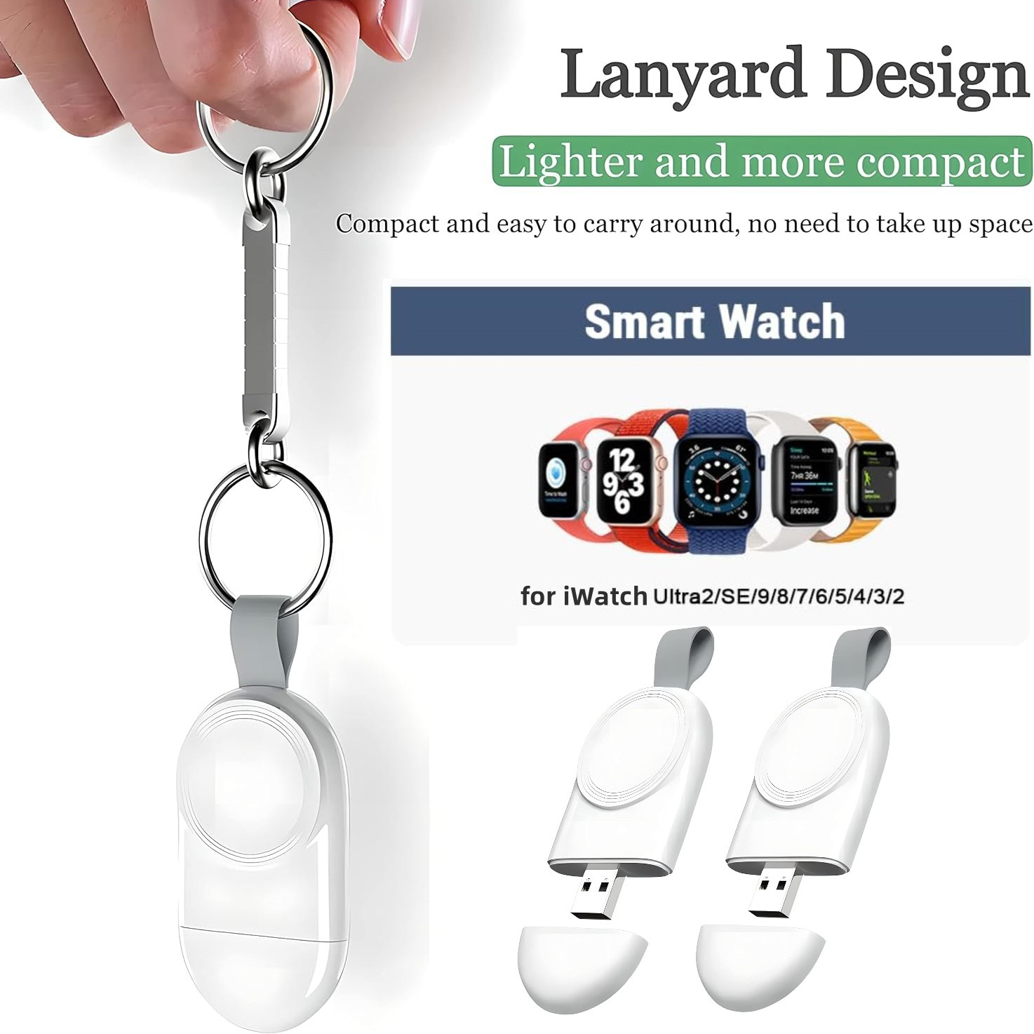 2PCS USB Type C Watch Charger Compatible with Watch, Travel Wireless Charger - Picture 4 of 8