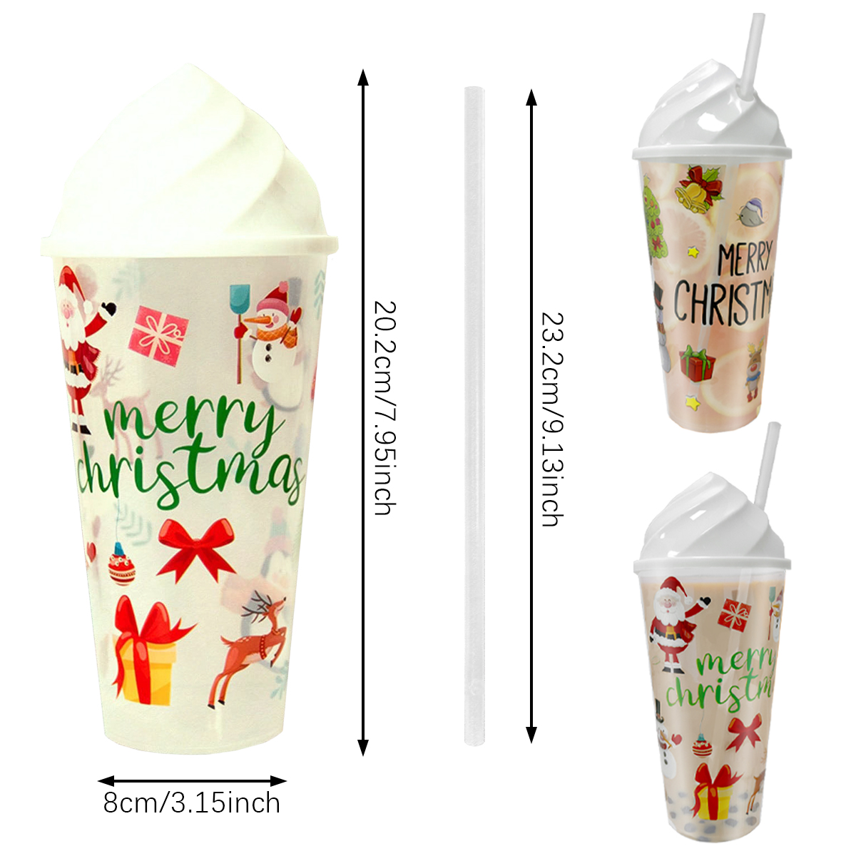 Disposable Christmas Paper Cup and Plate Set Christmas Popcorn Boxes Xmas Party - Picture 17 of 17