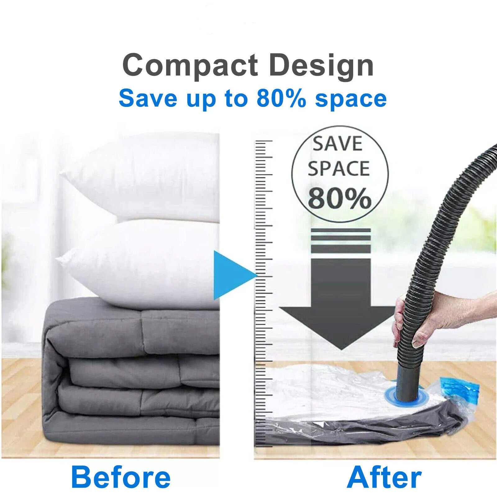 6 X Space Saver Vaccum Vacum-bag Strong Vacuum Storage Space Saving Bags Vac Bag - Picture 6 of 10