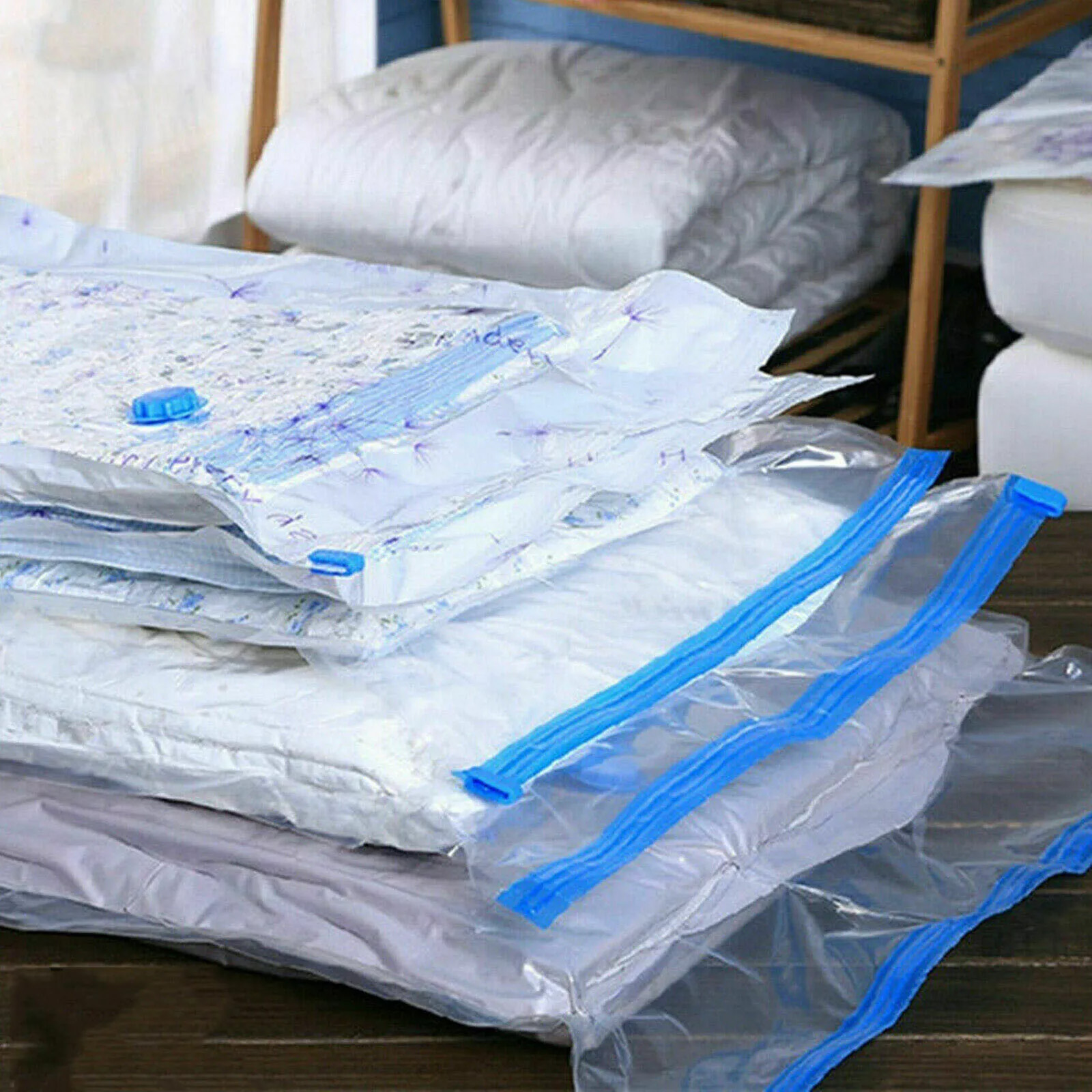 6 X Space Saver Vaccum Vacum-bag Strong Vacuum Storage Space Saving Bags Vac Bag - Picture 1 of 10