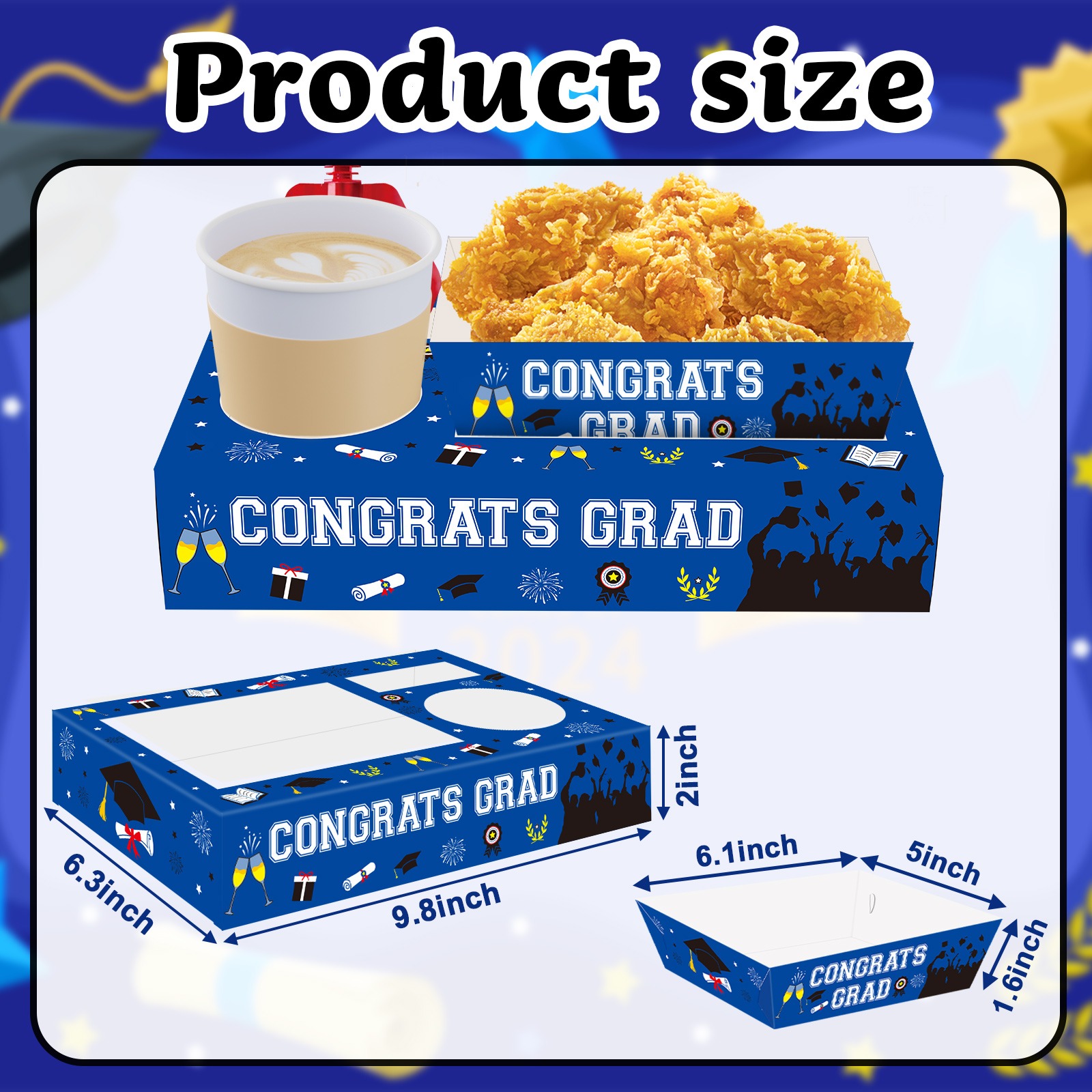 36Pcs Graduation Movie Night Snack Tray Dessert Plate Candy Popcorn French Fries - Picture 7 of 8